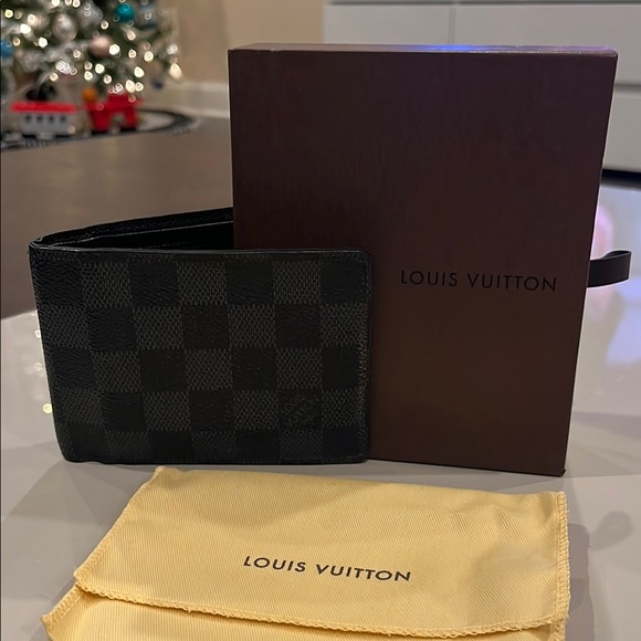 💯 authentic Louis Vuitton damier graphite graphite canvas men’s multiple wallet - Picture 1 of 14
